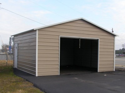 Garage | Boxed Eave Roof | 20W x 21L x 9H |  Metal Garage for 1 Car