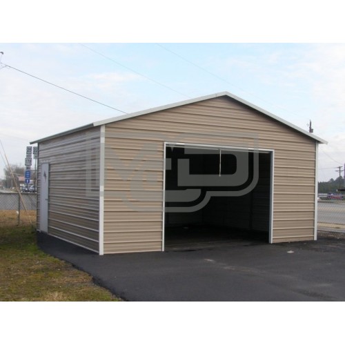 Garage | Boxed Eave Roof | 20W x 21L x 9H |  Metal Garage for 1 Car