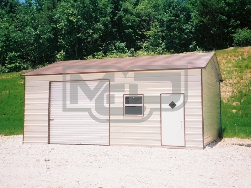 Garage | Boxed Eave Roof | 22W x 26L x 9H | Side Entry Enclosed Garage