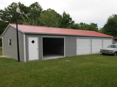 Metal Workshop Building | Vertical Roof | 24W x 51L x 9H |  Garage