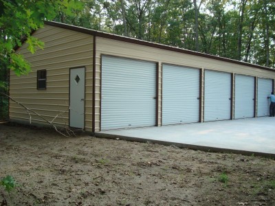 Enclosed Steel Building | Vertical Roof | 24W x 51L x 10H |  Workshop