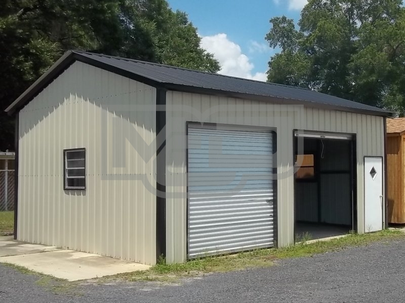 All Steel Garage | Vertical Roof | 20W x 26L x 10H | Side Entry All Steel Garage | Vertical Roof | 20W x 26L x 10H | Side Entry