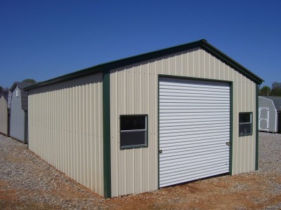Single Car Garage | Vertical Roof | 18W x 26L x 10H | Metal Garage