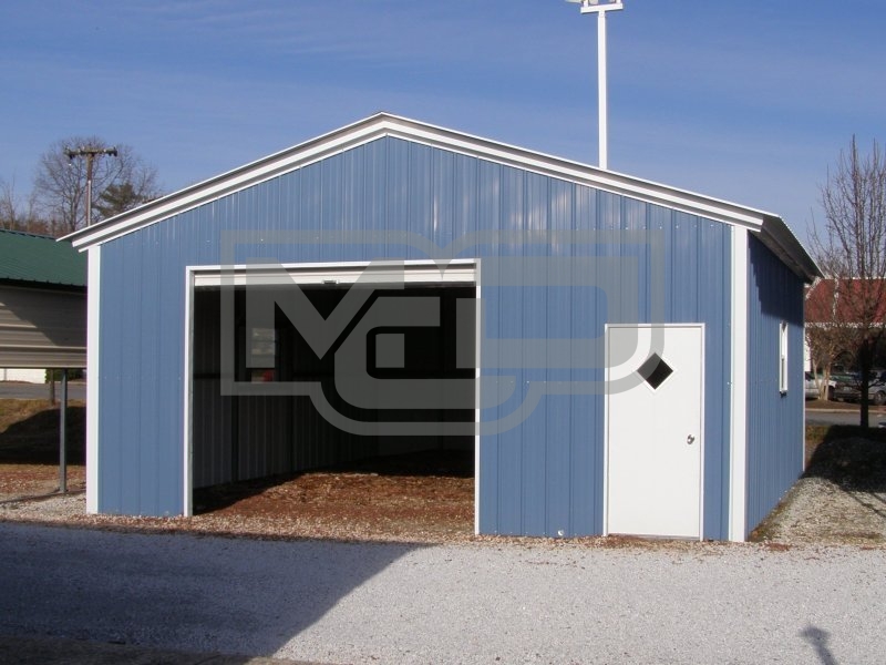 1-Car Metal Garage | Vertical Roof | 20W x 21L x 9H | Enclosed Garage 1-Car Metal Garage | Vertical Roof | 20W x 21L x 9H | Enclosed Garage