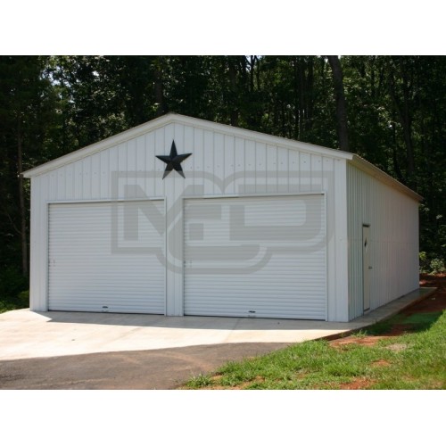 2-Car Garage | Vertical Roof | 24W x 31L x 10H | Metal Garage
