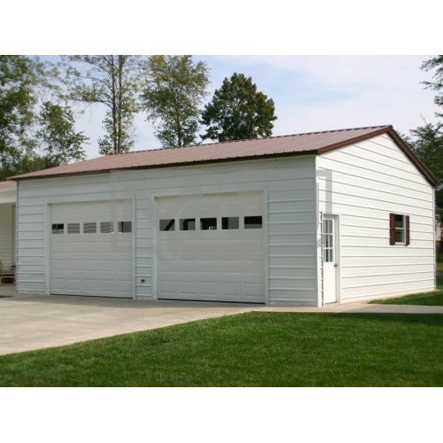Metal Garage | Vertical Roof | 24W x 31L x 10H |  2-Car