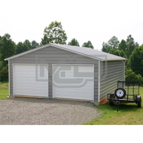 Garage | Vertical Roof | 22W x 26L x 9H | 2-Bay Metal Garage