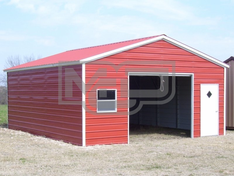 Garage | Vertical Roof | 20W x 26L x 8H | Single Car Garage Garage | Vertical Roof | 20W x 26L x 8H | Single Car Garage