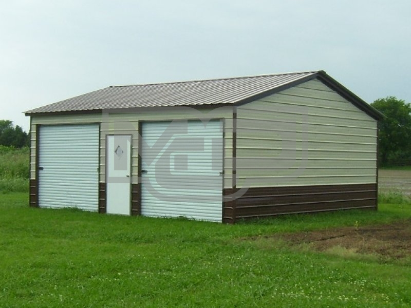 Metal Garage | Vertical Roof | 22W x 26L x 9H | Side Entry Metal Garage | Vertical Roof | 22W x 26L x 9H | Side Entry