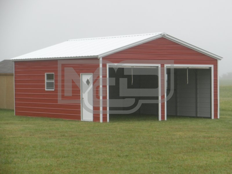 Metal Garage | Vertical Roof | 20W x 26L x 9H | 2-Bay Garage Metal Garage | Vertical Roof | 20W x 26L x 9H | 2-Bay Garage