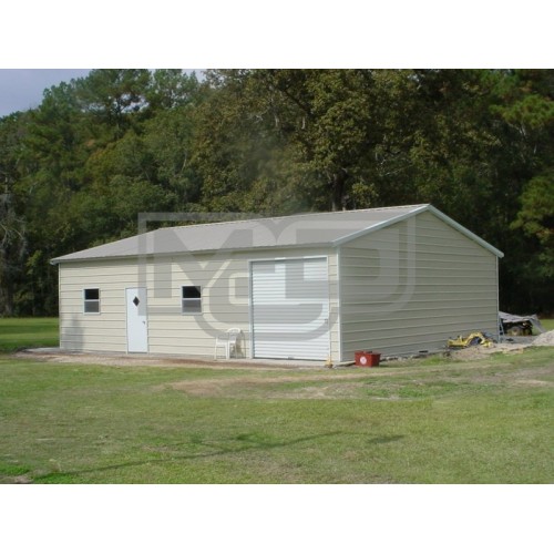 Steel Shop Building | Vertical Roof | 24W x 36L x 9H | Workshop