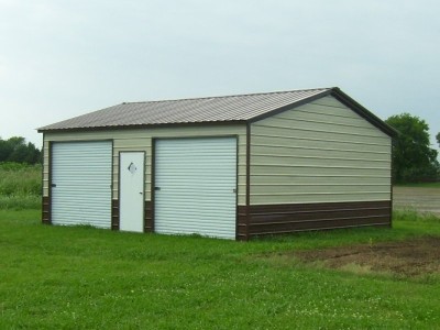 Metal Garage | Vertical Roof | 24W x 26L x 9H | Side Entry