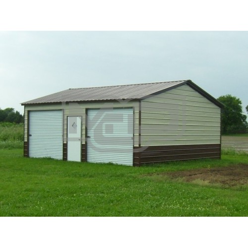 Metal Garage | Vertical Roof | 24W x 26L x 9H | Side Entry