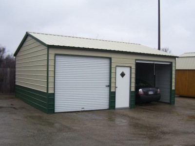 Metal Garage | Vertical Roof | 22W x 26L x 9H | Side Entry Copy