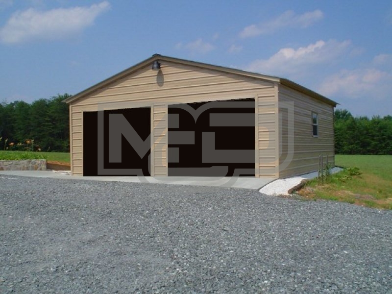 Metal Garage | Vertical Roof | 24W x 26L x 9H | 2-Cars Metal Garage | Vertical Roof | 24W x 26L x 9H | 2-Cars