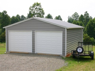 2-Car Custom Garage | Vertical Roof | 20W x 26L x 9H | Metal Garage