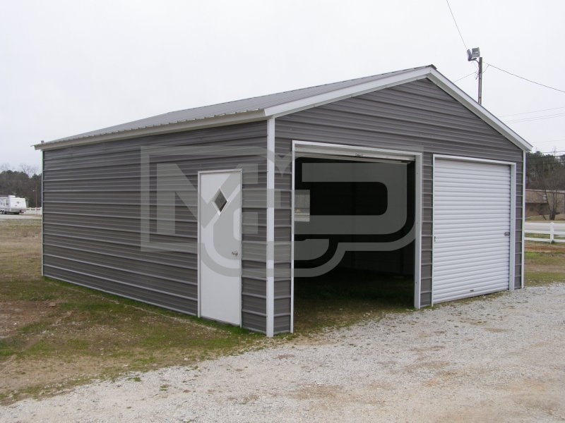 2-Car Garage | Vertical Roof | 20W x 21L x 9H | Metal Garage 2-Car Garage | Vertical Roof | 20W x 21L x 9H | Metal Garage