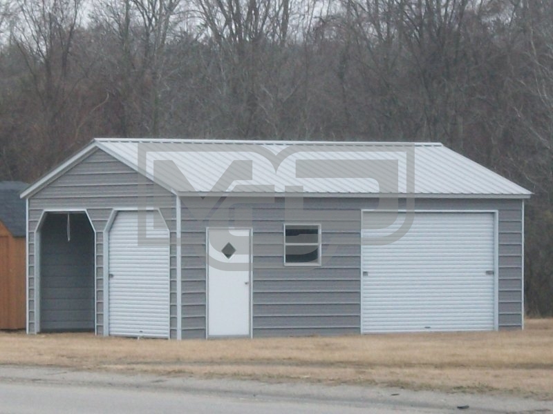 All Steel Enclosed Garage | Vertical Roof | 20W x 26L x 9H | 2 Cars All Steel Enclosed Garage | Vertical Roof | 20W x 26L x 9H | 2 Cars