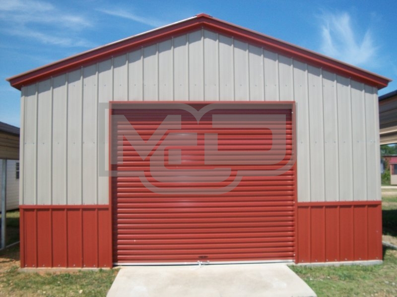 Deluxe All Vertical Garage | Vertical Roof | 18W x 21L x 9H | 1-Car Garage