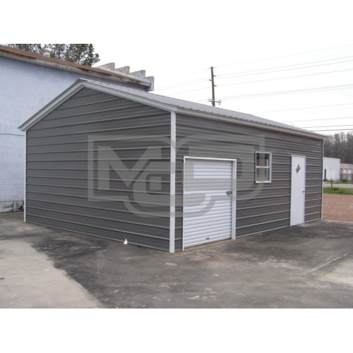 Metal Garage | Vertical Roof | 20W x 26L x 8H |  Metal Building