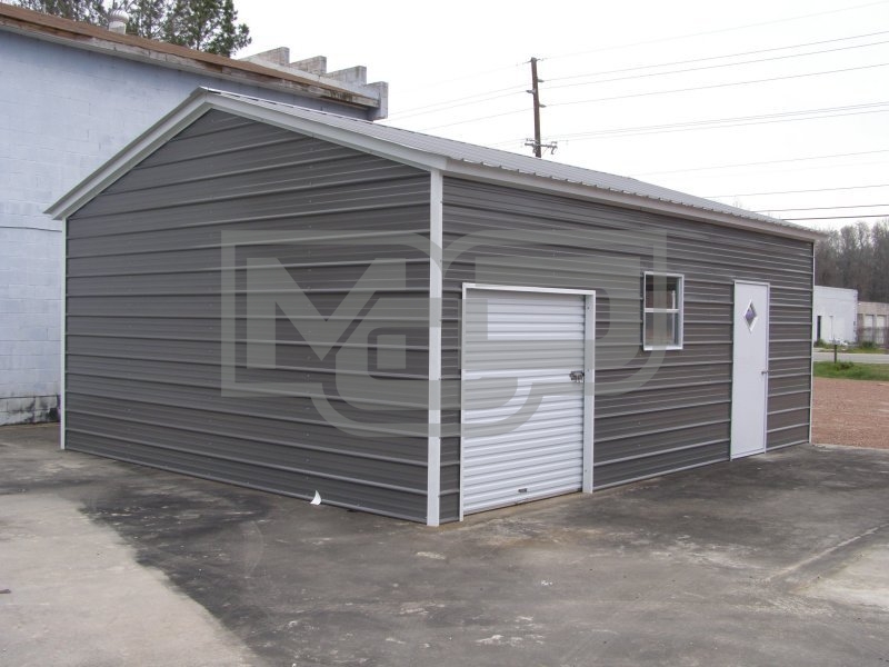 Metal Garage | Vertical Roof | 20W x 26L x 8H |  Metal Building