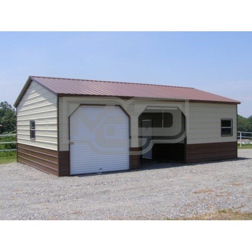 Steel Garage | Vertical Roof | 24W x 41L x 9H | Workshop