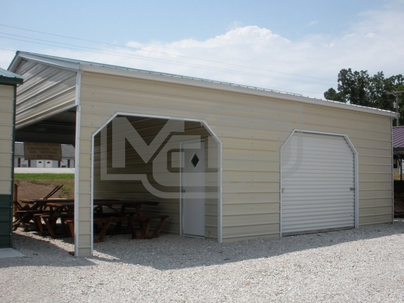 Metal Utility Garage | Vertical Roof | 22W x 31L x 10H | Storage Garage