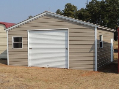 Metal Garage | Vertical Roof | 20W x 21L x 8H | 1-Car