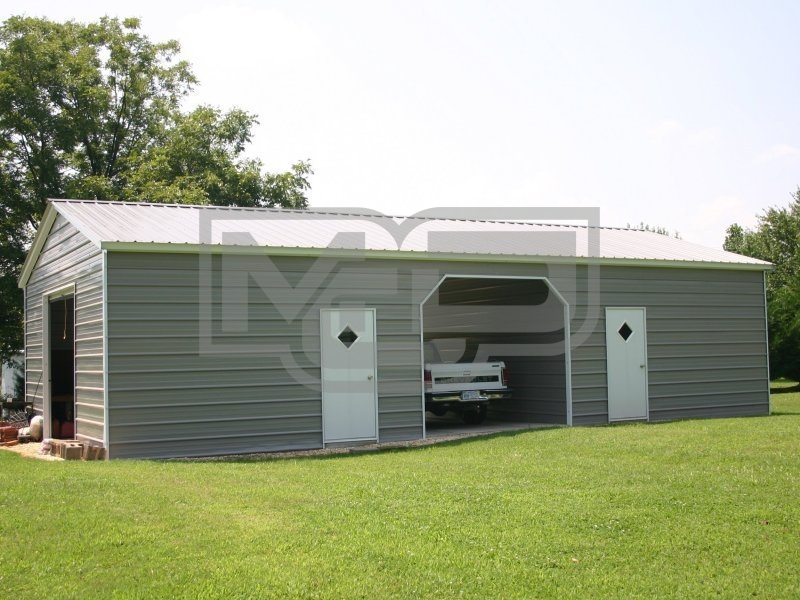 Enclosed Steel Building | Vertical Roof | 22W x 51L x 9H | Metal Garage Enclosed Steel Building | Vertical Roof | 22W x 51L x 9H | Metal Garage