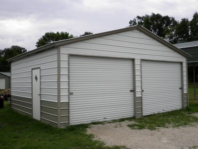 Garage Building | Vertical Roof | 22W x 21L x 9H | 2-Cars