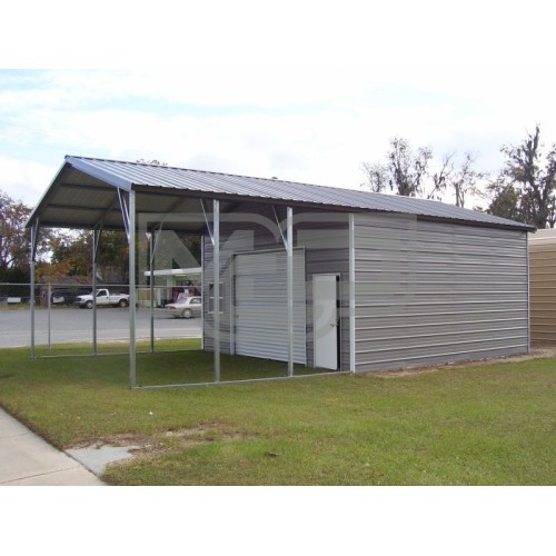 Utility Storage Garage | Vertical Roof | 22W x 36L x 10H | Combo