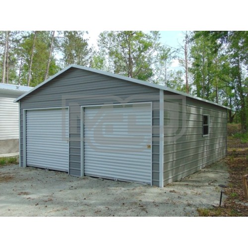 2-Car Garage | Boxed Eave Roof | 20W x 26L x 9H | Metal Garage
