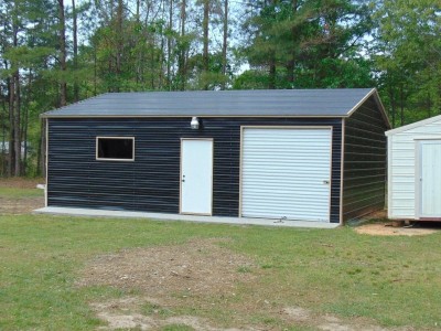 Garage Shop Building | Boxed Eave Roof | 22W x 31L x 9H | Side Entry
