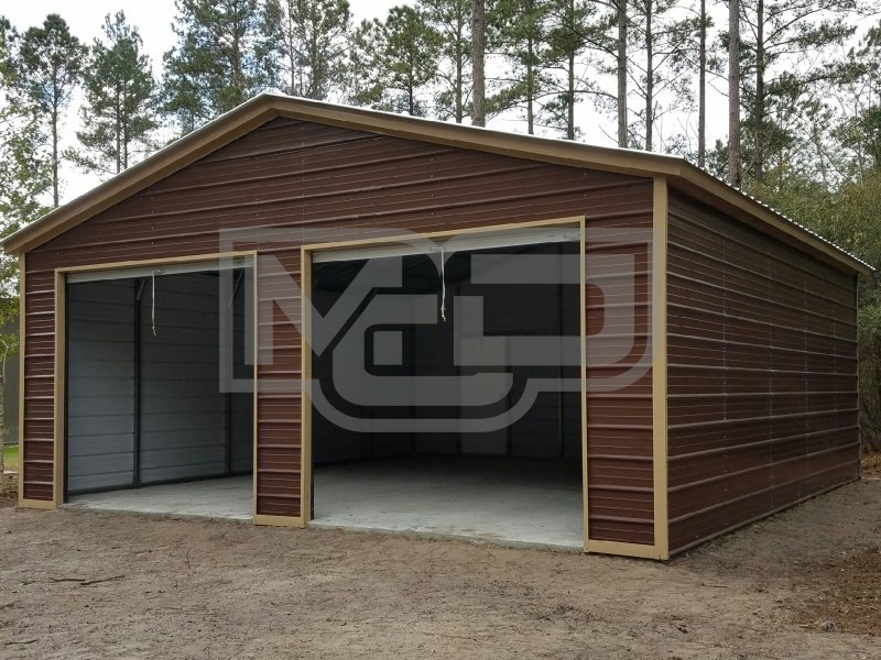 2-Car Garage | Vertical Roof | 24W x 26L x 9H | Metal Garage 2-Car Garage | Vertical Roof | 24W x 26L x 9H | Metal Garage