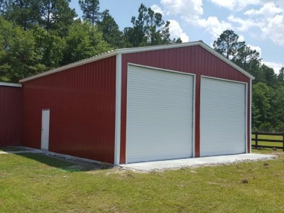 All Vertical Enclosed Garage | Vertical Roof | 24W x 36L x 12H |  Workshop