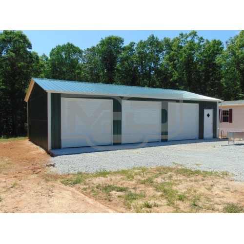 Garage with Side Entries | Vertical Roof | 22W x 41L x 9H | Metal Garage