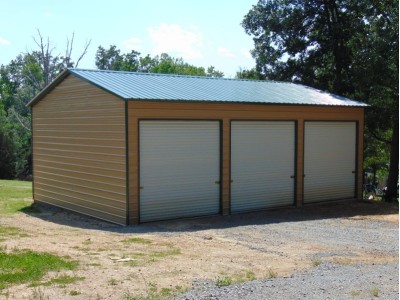 Metal Garage Structure | Vertical Roof | 24W x 36L x 12H | Steel Garage