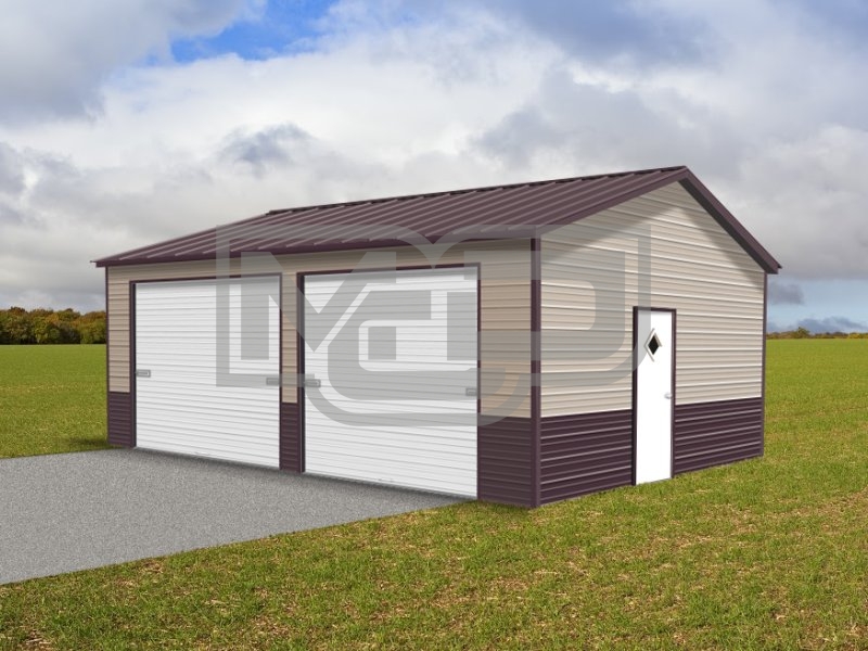 Metal Garage | Vertical Roof | 22W x 26L x 9H | Side Entry Metal Garage | Vertical Roof | 22W x 26L x 9H | Side Entry