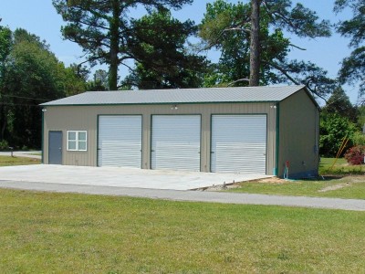 Steel Garage Workshop | Vertical Roof | 30W x 61L x 12H | Certified